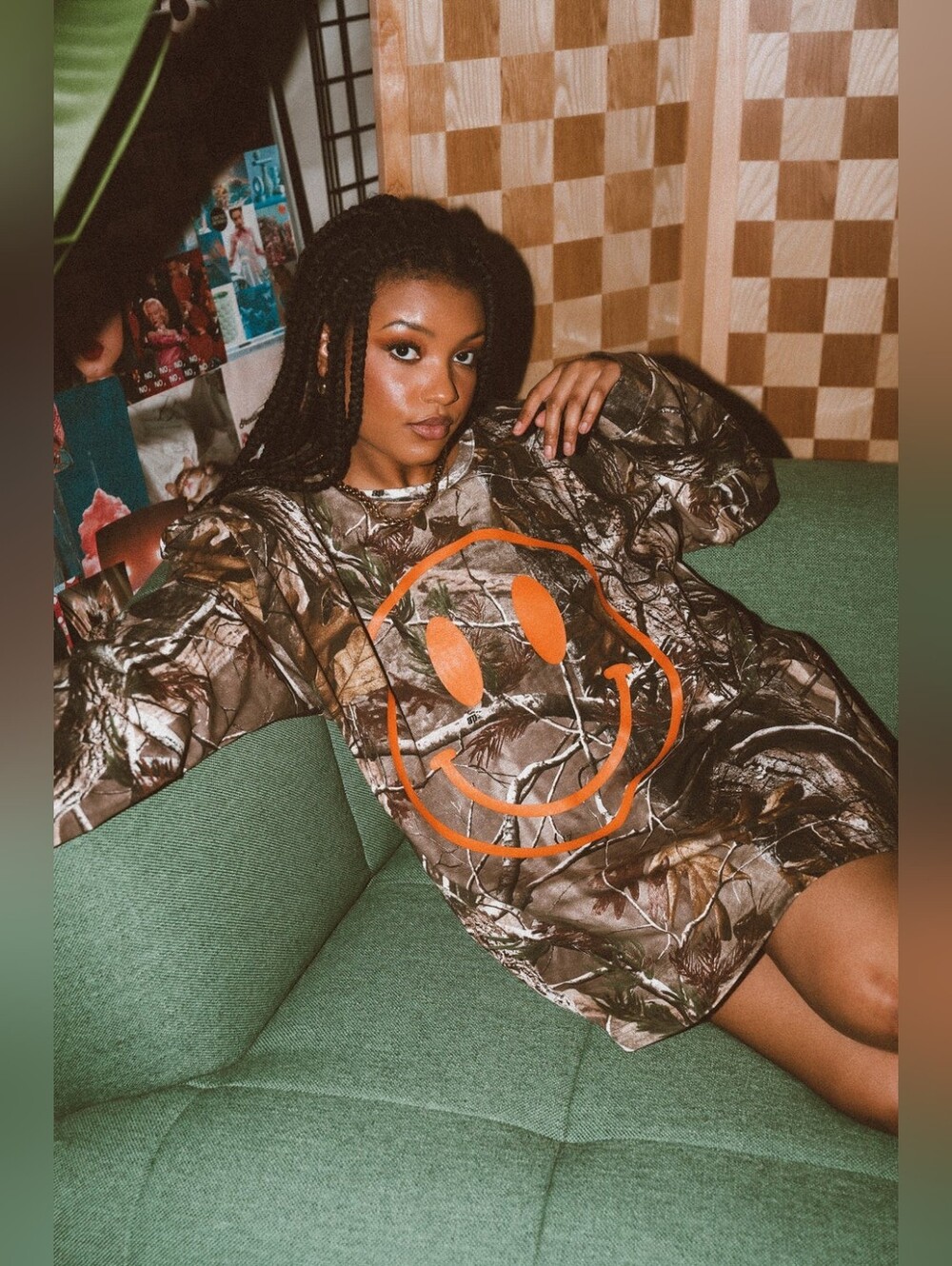 Dressed In LALA The World Needs Your Magic Long Sleeve Tee in Camo Size S/M